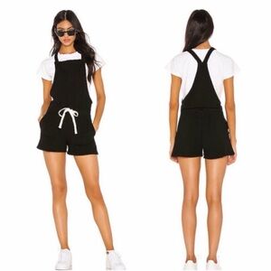 Monrow Black Sleeveless Jumpsuit with White Drawstring